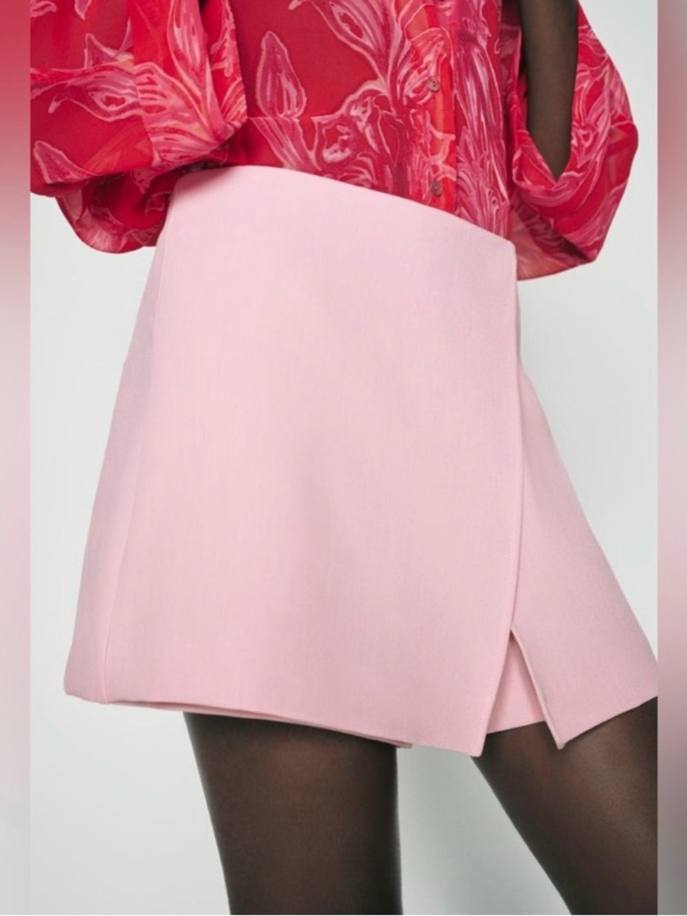 NWT Zara Pink Wrap Mini Skort Size Medium